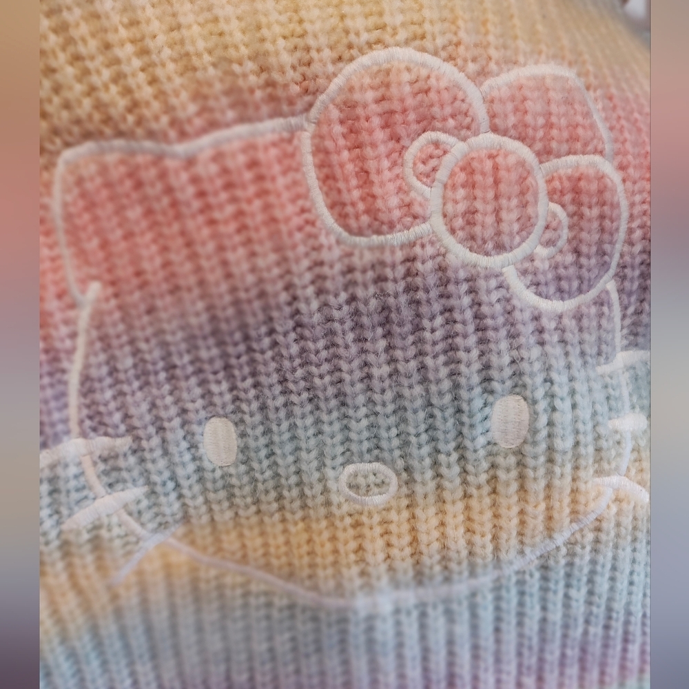 Forever 21 Pastel Rainbow Hello Kitty Crewneck Sweater. 23 Pit To Pit. - Picture 9 of 14
